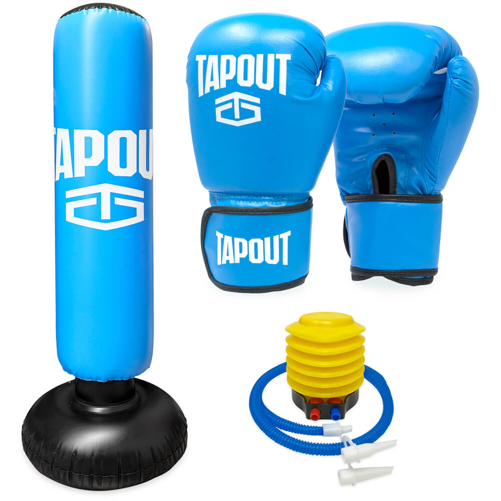 Tapout Blue Kids Boxing Bag Gloves Kit