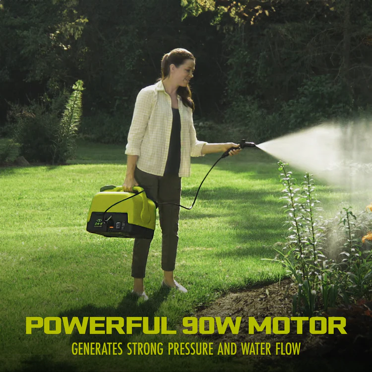 24V 2.0Ah Portable Spray Washer, 116-PSI Max with 5-Gal Tank & Accessories